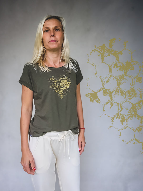 "bites" uz pagarināta sieviešu t-krekla | XS, S, M, izmērs