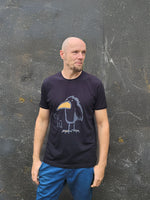 "ku-kū" uz Roll t-krekla | Melns M un 3XL izmērs