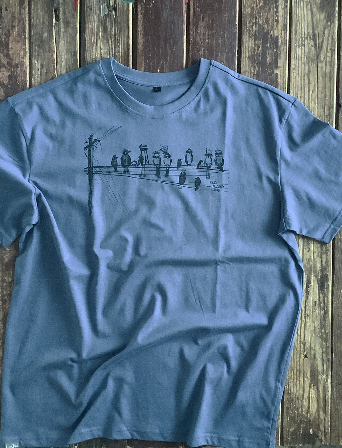 "katrs ar saviem putniem" uz Heavy Oversize t-krekla | M un L izmērs