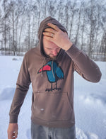 "ku-kū" uz vīriešu hūdija | brūns M izmērs