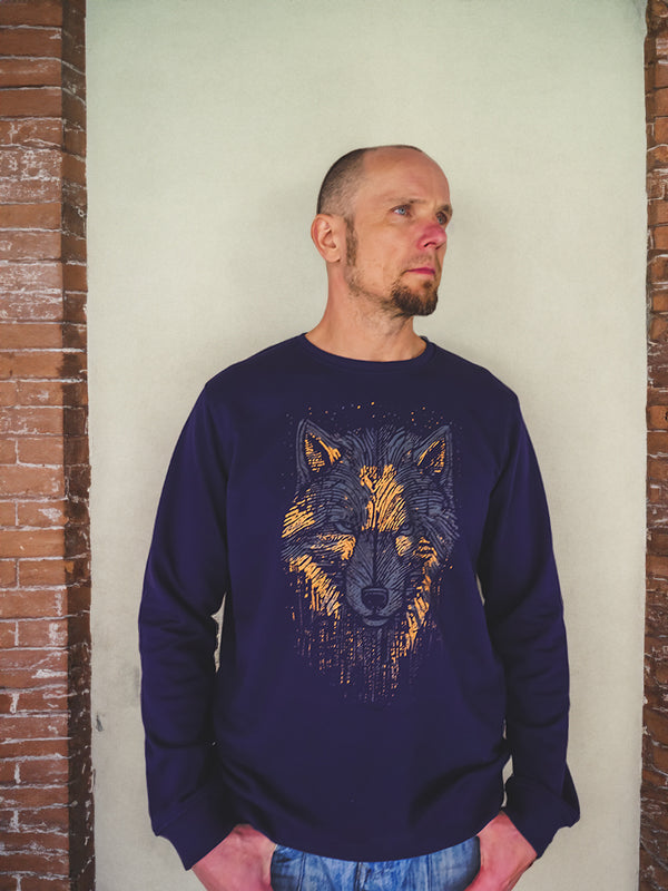 "grafisks vilks" uz vīriešu Organic džempera