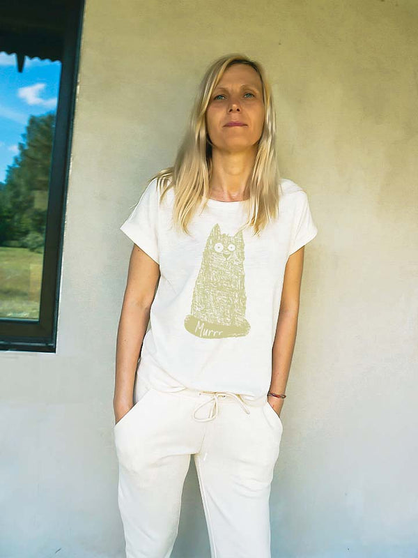 "Murrr" uz pagarināta sieviešu t-krekla | XS, S, M, XL izmērs